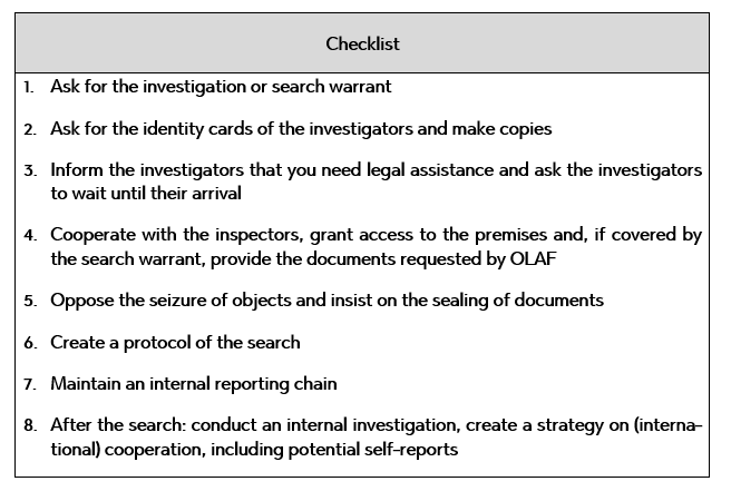 Checklist OLAF